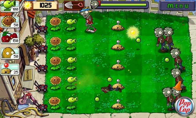 Игра «Растения против зомби» создана в жанре arcade/tower defense 