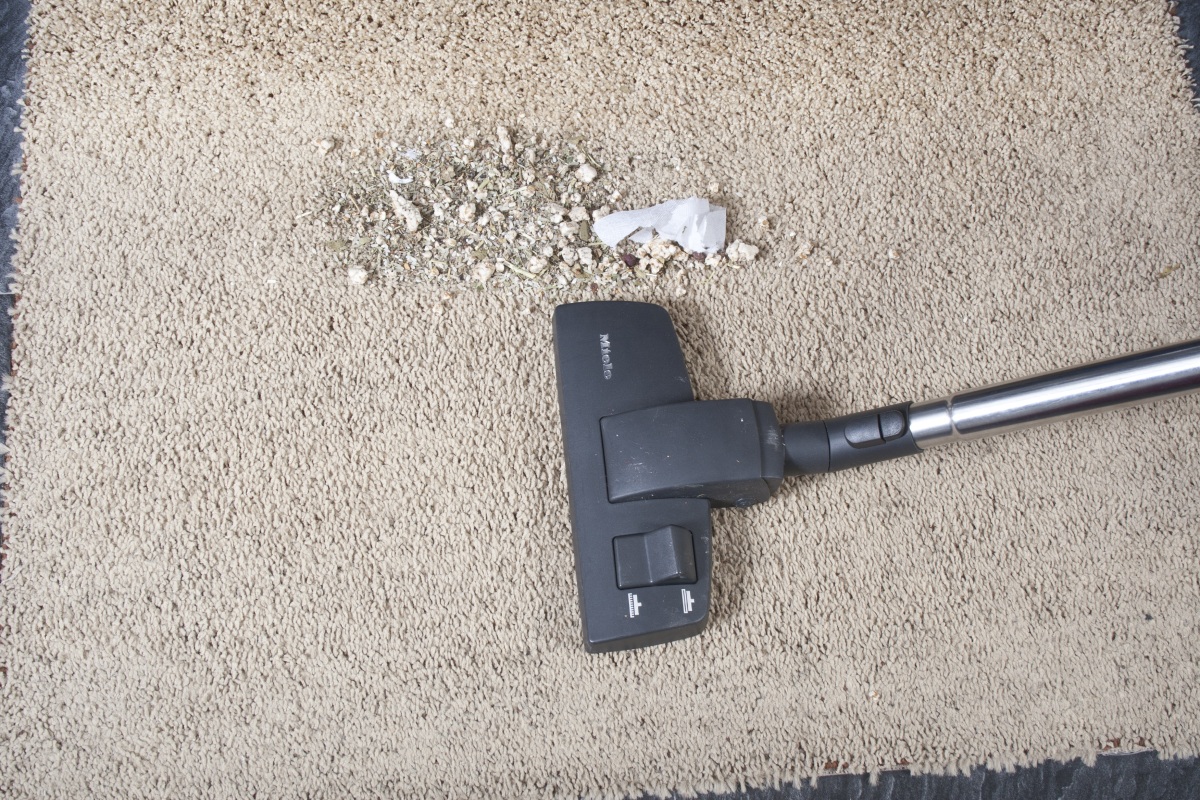 Результаты уборки премиум-пылесоса Miele на ковре со средним ворсом  