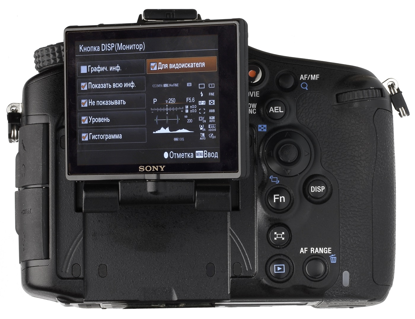 Тест зеркальный фотокамеры Sony SLT-A88 - дисплей