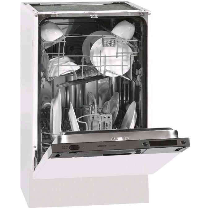 Встраиваемая узкая посудомоечная машина с открытой панелью на 9 комплектов Bomann GSPE 772.1