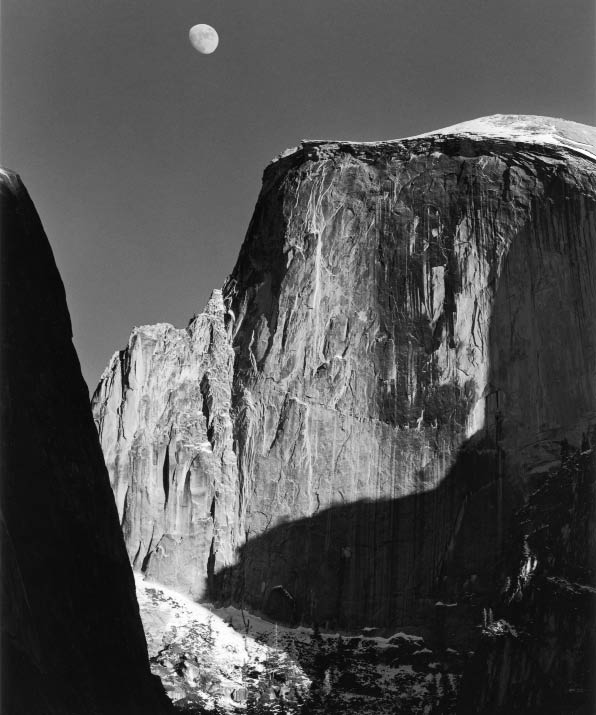 Ansel Adams. Moon and Half Dome. 1960