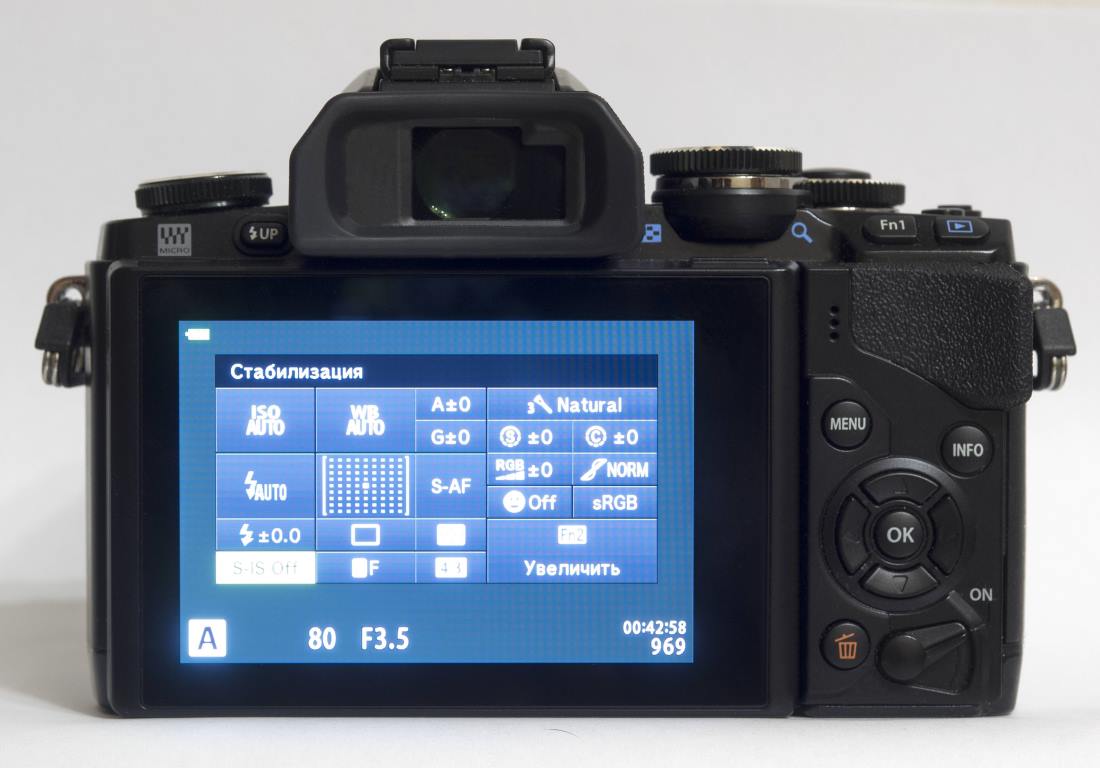 Камера Olympus OM-D E-M10 - дисплей