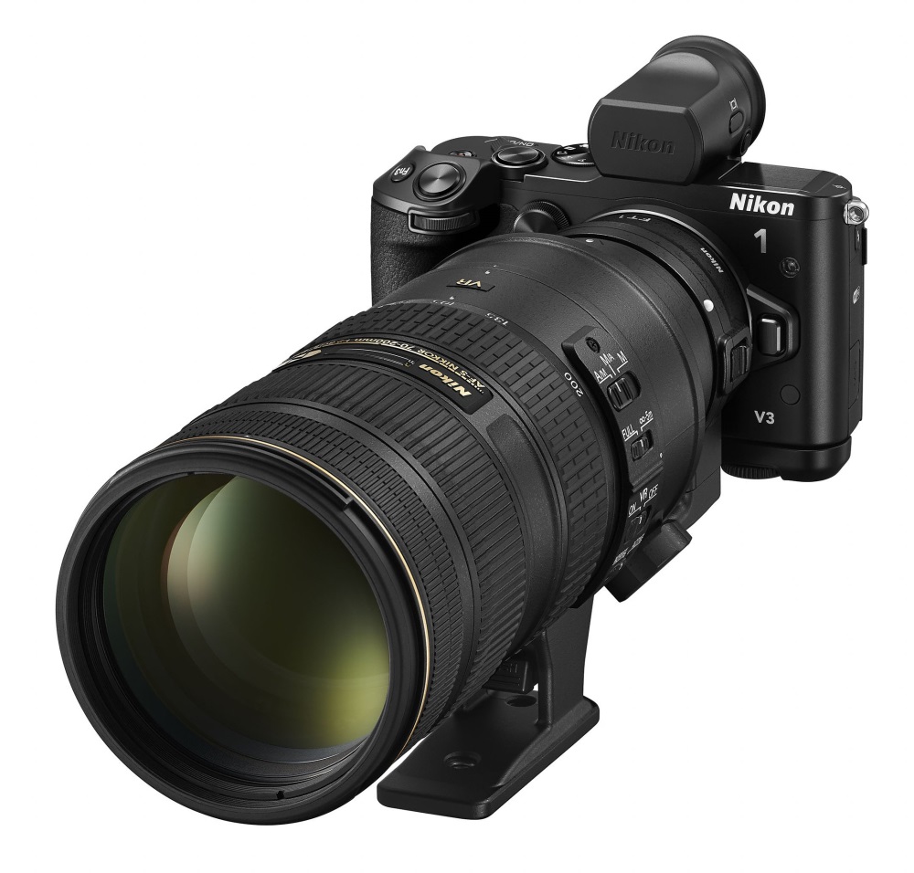 Беззеркальная камера Nikon 1 V3 - телеобъектив