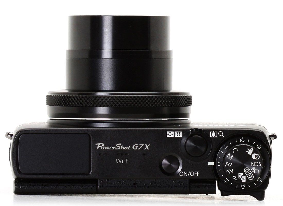 Canon PowerShot G7 X: вид сверху с выдвинутым объективом